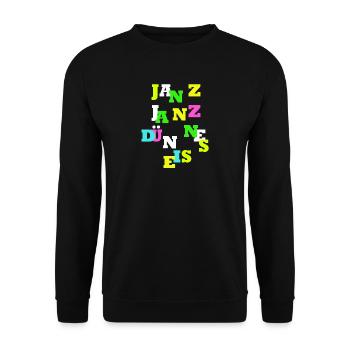JANZ JANZ DÜNNES EIS OHJA witziges Design für dich - Unisex Pullover - Schwarz - Vorne - Alina (178cm) & Michal (187cm)