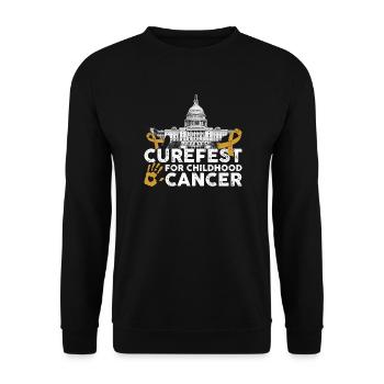 Curefest Childhood Cancer Ribbon - Unisex Sweatshirt - black - Front - Alina (178cm) & Michal (187cm)