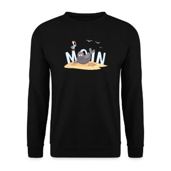 Moin Seal Seagull Beach - Sweat-shirt Unisexe - noir - Devant - Alina (178cm) & Michal (187cm)