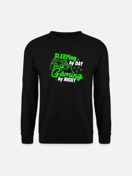 Sleeping By Day Gaming By Night - Unisex Sweatshirt - black