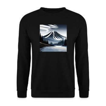 Vulkanlandschaft - Unisex Pullover - Schwarz - Vorne - Alina (178cm) & Michal (187cm)