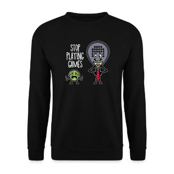Player Padel Racket Padel Team Statement Coach - Unisex Sweatshirt - black - Front - Alina (178cm) & Michal (187cm)
