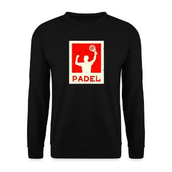 Joueur d’entraînement de loisir disant Racket Padel - Sweat-shirt Unisexe - noir - Devant - Alina (178cm) & Michal (187cm)