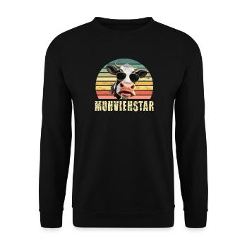 Kuh Kühe - Unisex Pullover - Schwarz - Vorne - Alina (178cm) & Michal (187cm)