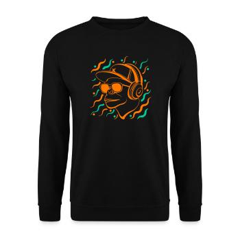 Singe cool avec des écouteurs - Sweat-shirt Unisexe - noir - Devant - Alina (178cm) & Michal (187cm)