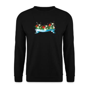 prairie printanière colorée avec des fleurs et des insectes - Sweat-shirt Unisexe - noir - Devant - Alina (178cm) & Michal (187cm)