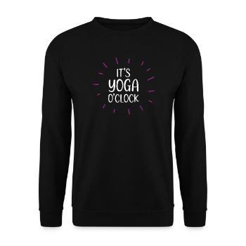 C’est Yoga O’clock - Sweat-shirt Unisexe - noir - Devant - Alina (178cm) & Michal (187cm)