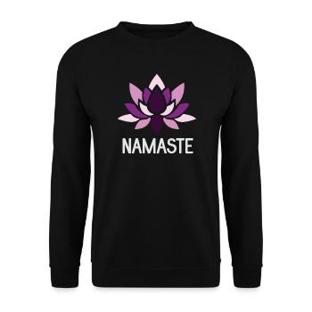 Namaste - Yoga Gift Idea - Unisex Sweatshirt - black - Front - Alina (178cm) & Michal (187cm)