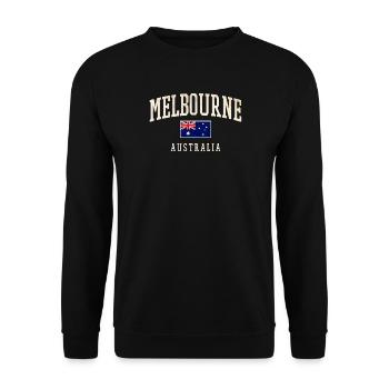 Melbourne, Australie, Design avec drapeau - Sweat-shirt Unisexe - noir - Devant - Alina (178cm) & Michal (187cm)
