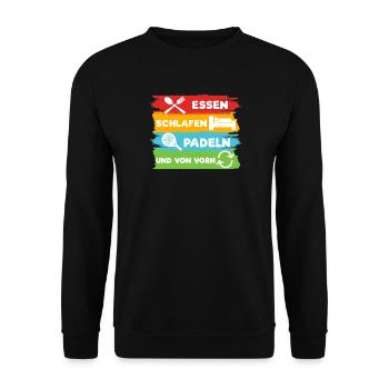 Spieler Statement Padel-Tennis Schläger Turnier - Unisex Pullover - Schwarz - Vorne - Alina (178cm) & Michal (187cm)