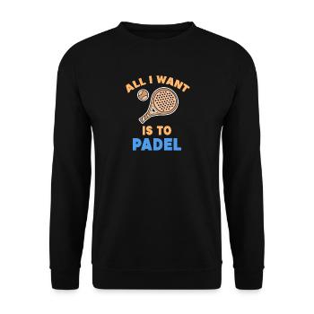 Padel Statement Padelspiel Spieler Schläger Bälle - Unisex Pullover - Schwarz - Vorne - Alina (178cm) & Michal (187cm)