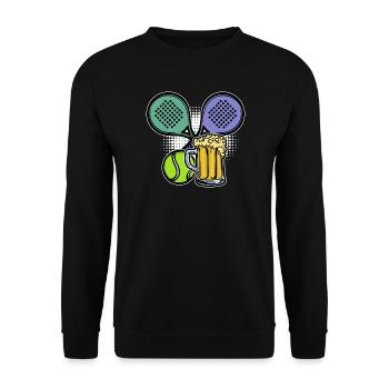 Joueur de Padel Balles de Sport Raquette Padel - Sweat-shirt Unisexe - noir - Devant - Alina (178cm) & Michal (187cm)