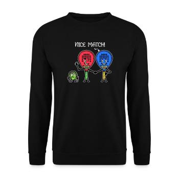 Padelteam Padel Spieler Ball Statement Racket - Unisex Pullover - Schwarz - Vorne - Alina (178cm) & Michal (187cm)