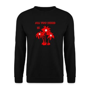 Vivid Valentine's Day Palm Tree Illustration - Unisex Sweatshirt - black - Front - Alina (178cm) & Michal (187cm)