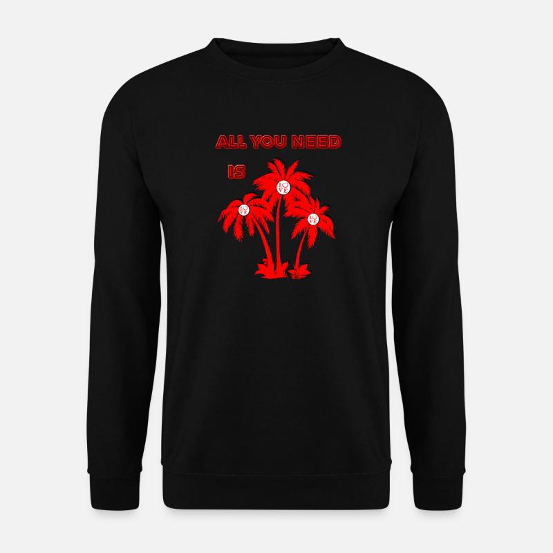 Vivid Valentine's Day Palm Tree Illustration - Unisex Sweatshirt - black