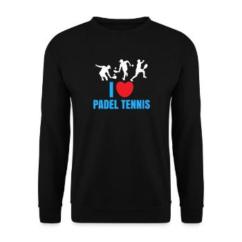 I Love Padel Padel Team Tennis Statement Heart - Sweat-shirt Unisexe - noir - Devant - Alina (178cm) & Michal (187cm)