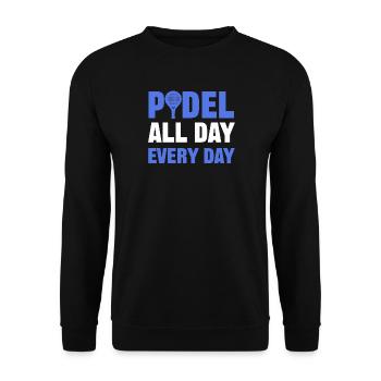 Padel Sport Tennis Player Statement Raquette - Sweat-shirt Unisexe - noir - Devant - Alina (178cm) & Michal (187cm)