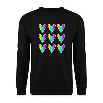 HEART. HEARTS. SAINT VALENTINE. LOVE. LOVE. CHRISTMAS - Unisex Sweatshirt - black - Front - Alina (178cm) & Michal (187cm)