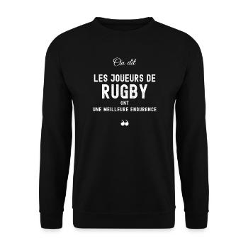 Citation Rugby Endurance Illustration - Sweat-shirt Unisexe - noir - Devant - Alina (178cm) & Michal (187cm)