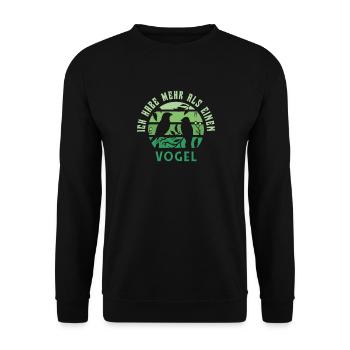 Ich habe mehr als einen Vogel - Unisex Pullover - Schwarz - Vorne - Alina (178cm) & Michal (187cm)