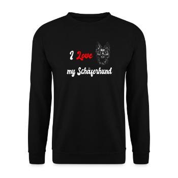 J'adore mon berger allemand - Sweat-shirt Unisexe - noir - Devant - Alina (178cm) & Michal (187cm)
