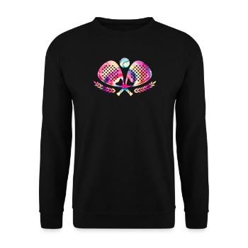 Padel Tennis Tie Dyed - Unisex Sweatshirt - black - Front - Alina (178cm) & Michal (187cm)