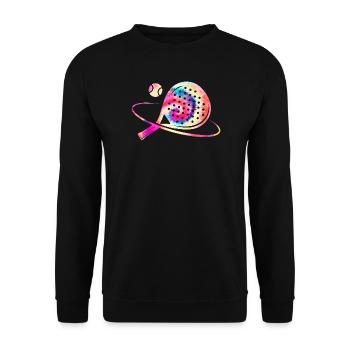Padel Tennis Colorful - Unisex Sweatshirt - black - Front - Alina (178cm) & Michal (187cm)