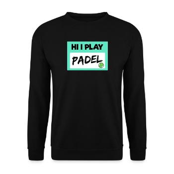 Freizeit Padel Spieler Padelspiel Bälle Statement - Unisex Pullover - Schwarz - Vorne - Alina (178cm) & Michal (187cm)