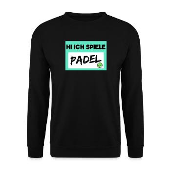 Padel Spieler Statement Bälle Padelspiel Sportart - Unisex Pullover - Schwarz - Vorne - Alina (178cm) & Michal (187cm)