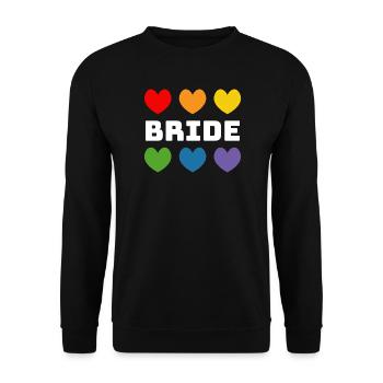Regenbogenherzchen Bride weiss - Unisex Pullover - Schwarz - Vorne - Alina (178cm) & Michal (187cm)