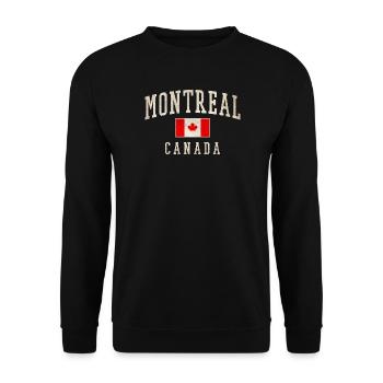 Montreal Canada Distressed Flag - Unisex Sweatshirt - black - Front - Alina (178cm) & Michal (187cm)