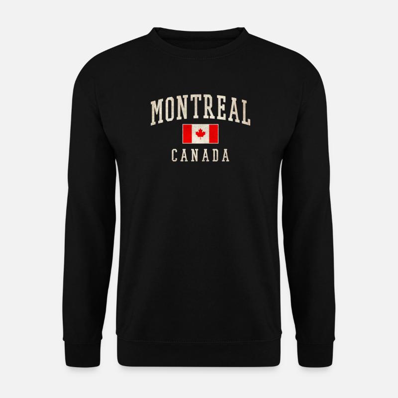 Montreal Canada Distressed Flag - Unisex Pullover - Schwarz