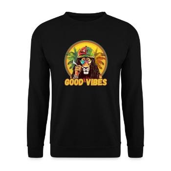 Rasta Lion Good Vibes - Sweat-shirt Unisexe - noir - Devant - Alina (178cm) & Michal (187cm)