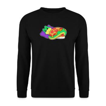 Schlange Schlafen Decke - Unisex Pullover - Schwarz - Vorne - Alina (178cm) & Michal (187cm)
