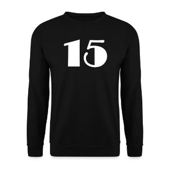 15. 15 YEARS. 15th ANNIVERSARY. BIRTHDAY 15 YEARS. - Unisex Sweatshirt - black - Front - Alina (178cm) & Michal (187cm)