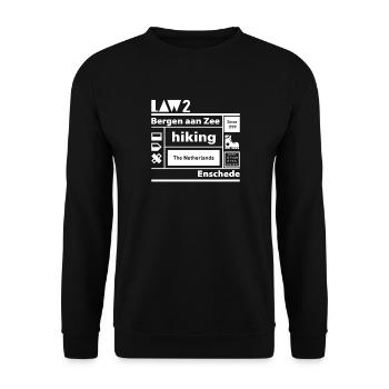LOI 2 l Bergen aan Zee l Enschede l blanc - Sweat-shirt Unisexe - noir - Devant - Alina (178cm) & Michal (187cm)