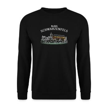 Burg Schwarzenfels, Sinntal, Spessart, Hessen - Unisex Pullover - Schwarz - Vorne - Alina (178cm) & Michal (187cm)