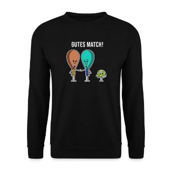 Padelteam Training Statement Padel Bälle Schläger - Unisex Pullover - Schwarz - Vorne - Alina (178cm) & Michal (187cm)