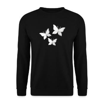 butterfly; Butterfly - Unisex Sweatshirt - black - Front - Alina (178cm) & Michal (187cm)