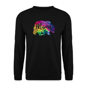Mama Bear Tie Dye Batik Bear - Unisex Sweatshirt - black - Front - Alina (178cm) & Michal (187cm)
