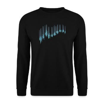 Candlestick-Diagramm - Unisex Pullover - Schwarz - Vorne - Alina (178cm) & Michal (187cm)