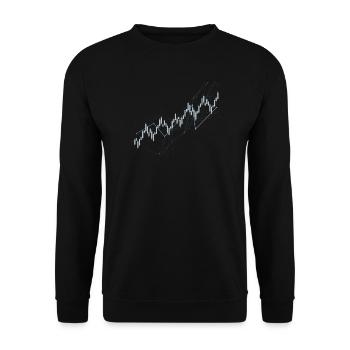 Candlestick-Diagramm - Unisex Pullover - Schwarz - Vorne - Alina (178cm) & Michal (187cm)