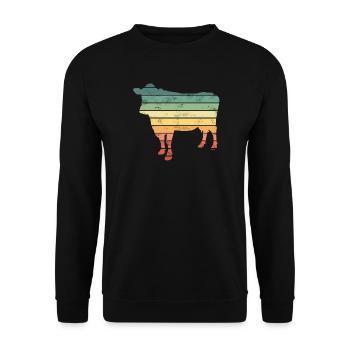 Cow Cows - Unisex Sweatshirt - black - Front - Alina (178cm) & Michal (187cm)