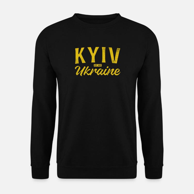 Kyiv Ukraine Gold Script Logo - Unisex Pullover - Schwarz