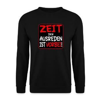 EIGENVERANTWORTUNG AUSREDEN - Unisex Pullover - Schwarz - Vorne - Alina (178cm) & Michal (187cm)