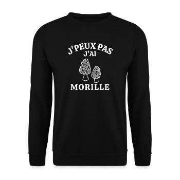 ramasseur de champignons, morille, champignon - Sweat-shirt Unisexe - noir - Devant - Alina (178cm) & Michal (187cm)