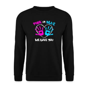 Pregnant Parents Statement Baby Happiness Family Heart - Unisex Sweatshirt - black - Front - Alina (178cm) & Michal (187cm)