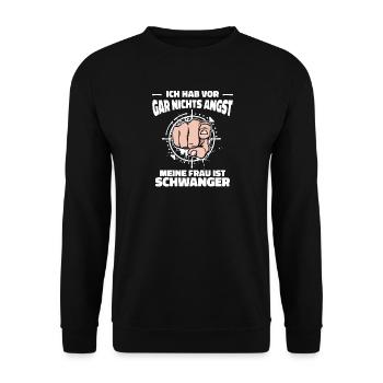 Familienglück Schwanger Eltern Statement Papa - Unisex Pullover - Schwarz - Vorne - Alina (178cm) & Michal (187cm)