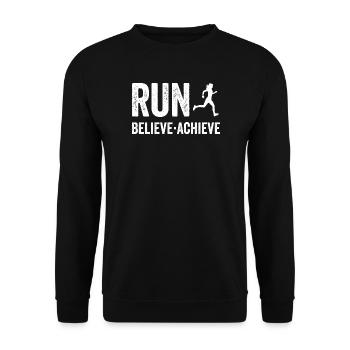 Marathon - Run. Believe. Achieve. - Unisex Sweatshirt - black - Front - Alina (178cm) & Michal (187cm)