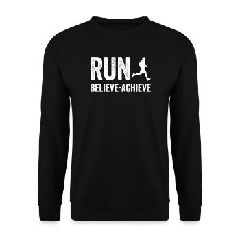 Marathon - Run. Believe. Achieve. - Unisex Sweatshirt - black - Front - Alina (178cm) & Michal (187cm)